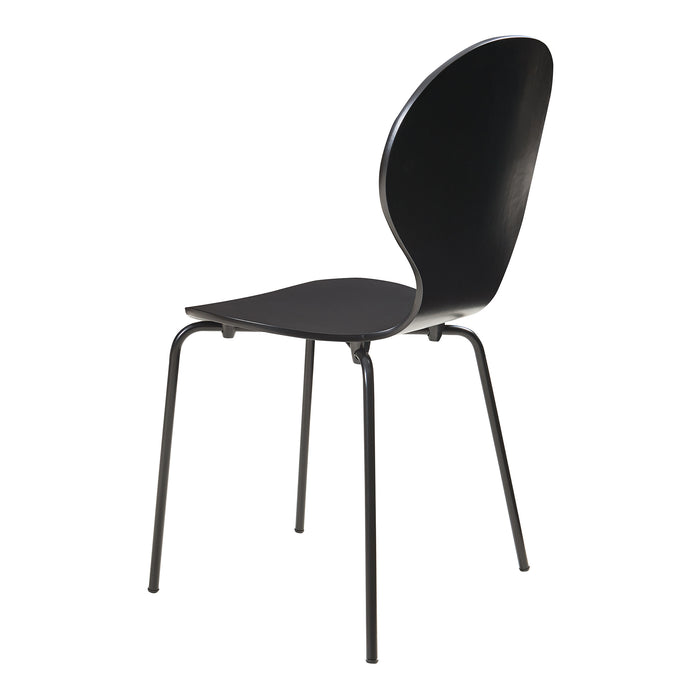 Set di 4 Sedie da Sala ETNE Impilabili - Nero [en.casa]