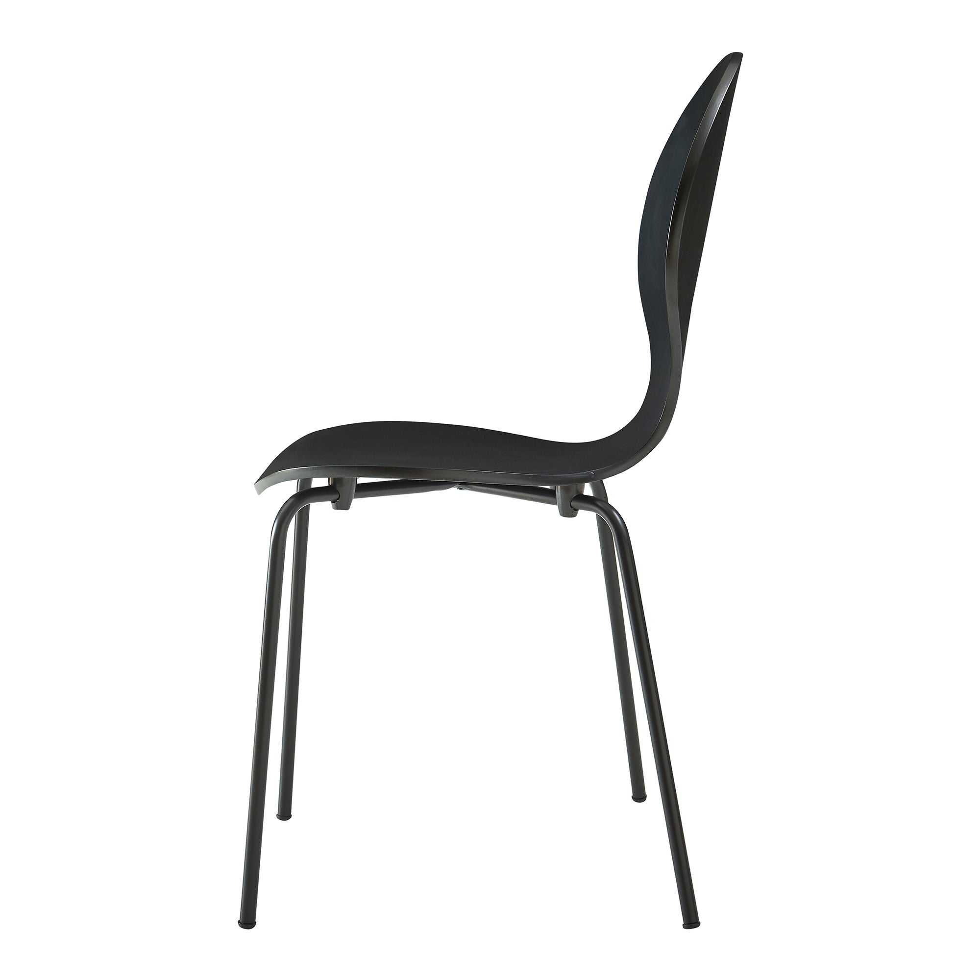 Set di 4 Sedie da Sala ETNE Impilabili - Nero [en.casa]