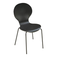 Set di 4 Sedie da Sala ETNE Impilabili - Nero [en.casa]