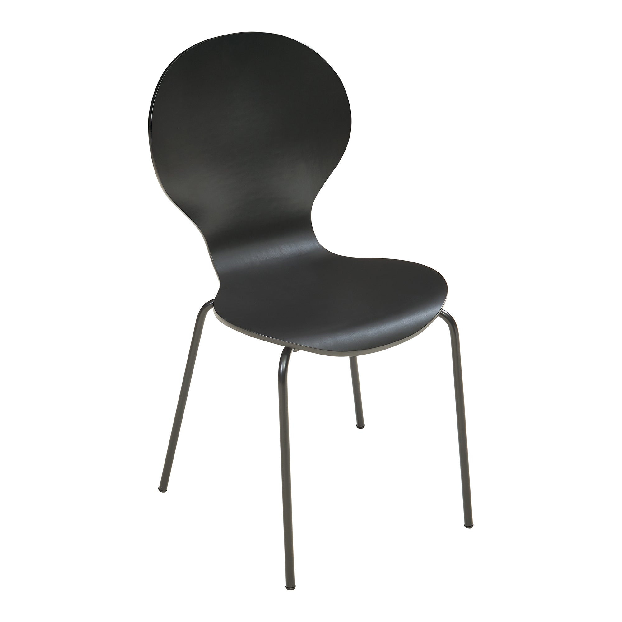 Set di 4 Sedie da Sala ETNE Impilabili - Nero [en.casa]