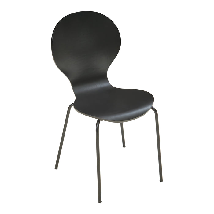 Set di 4 Sedie da Sala ETNE Impilabili - Nero [en.casa]