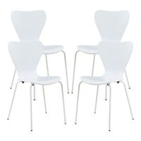 Set di 4 Sedie da Sala Essunga Impilabili - Bianco [en.casa]