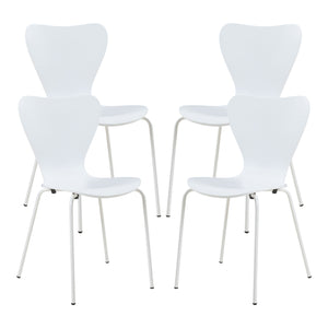 Set di 4 Sedie da Sala Essunga Impilabili - Bianco [en.casa]