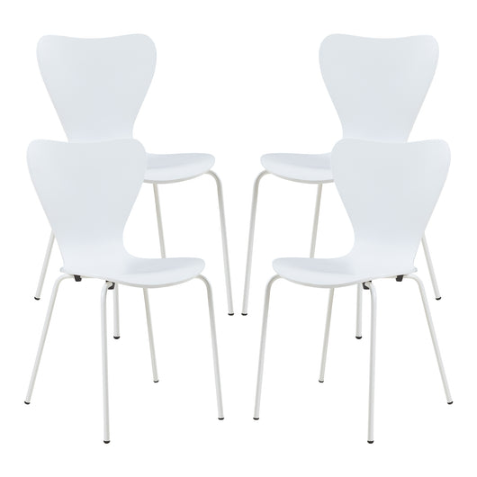 Set di 4 Sedie da Sala Essunga Impilabili - Bianco [en.casa]