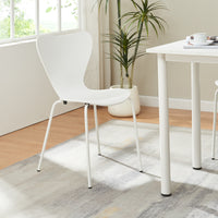 Set di 4 Sedie da Sala Essunga Impilabili - Bianco [en.casa]