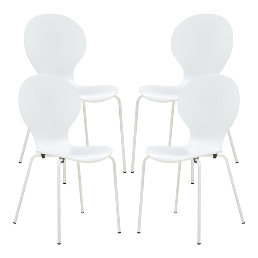 Set di 4 Sedie da Sala ETNE Impilabili - Bianco [en.casa]