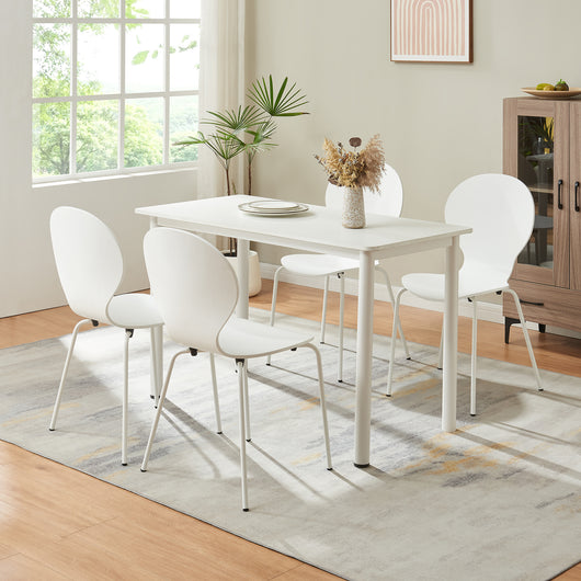 Set di 4 Sedie da Sala ETNE Impilabili - Bianco [en.casa]