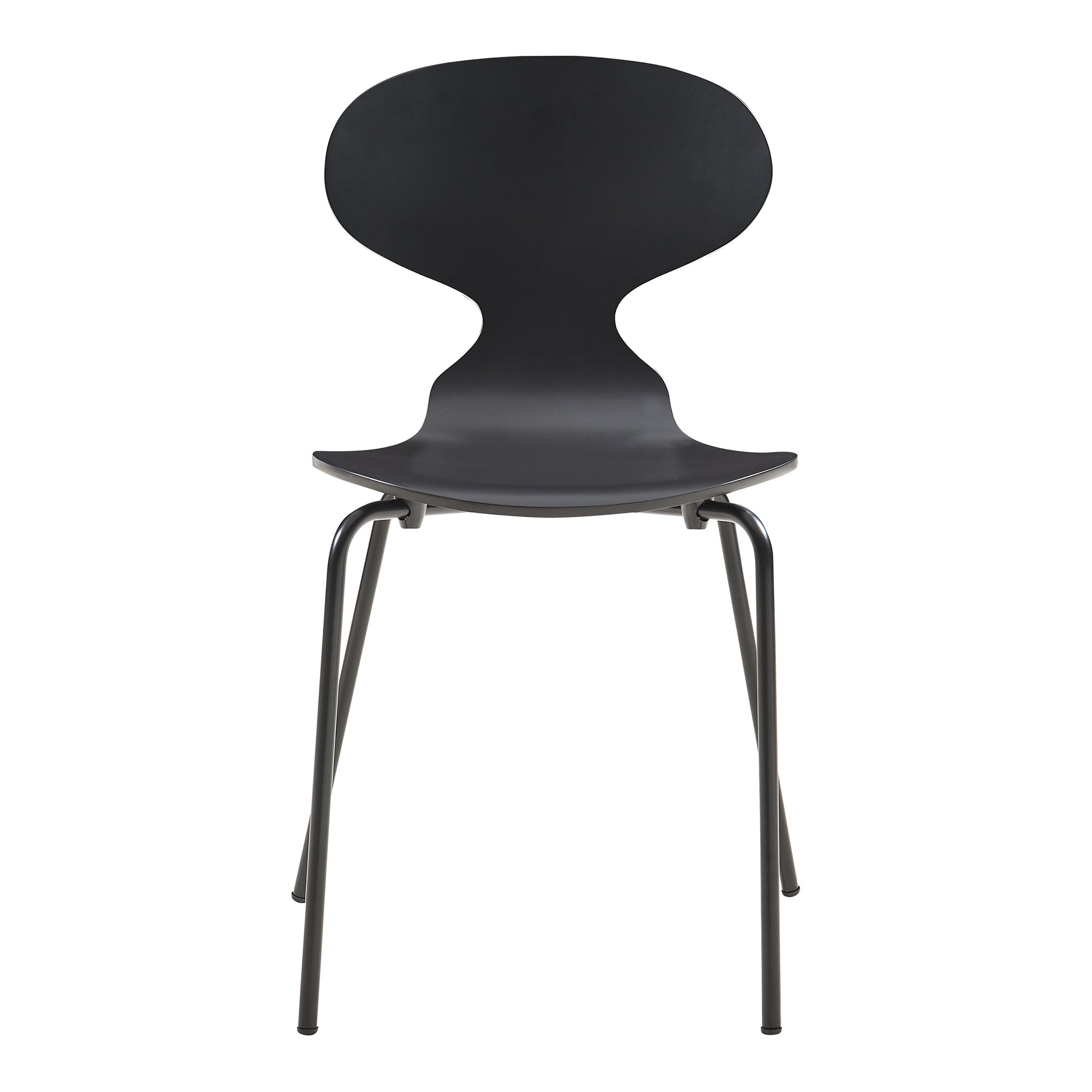 Set Kil di 4 Sedie Impilabili da Sala Pranzo - Nero [en.casa]