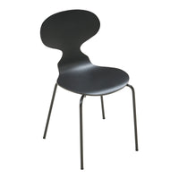 Set Kil di 4 Sedie Impilabili da Sala Pranzo - Nero [en.casa]