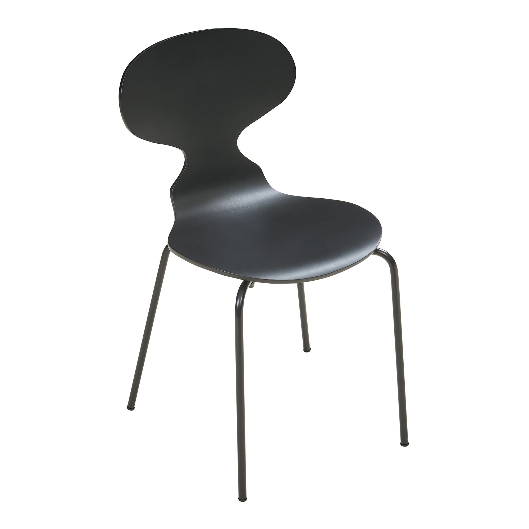 Set Kil di 4 Sedie Impilabili da Sala Pranzo - Nero [en.casa]