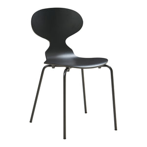 Set Kil di 4 Sedie Impilabili da Sala Pranzo - Nero [en.casa]