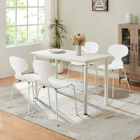 Set Kil di 4 Sedie Impilabili da Sala Pranzo - Bianco [en.casa]