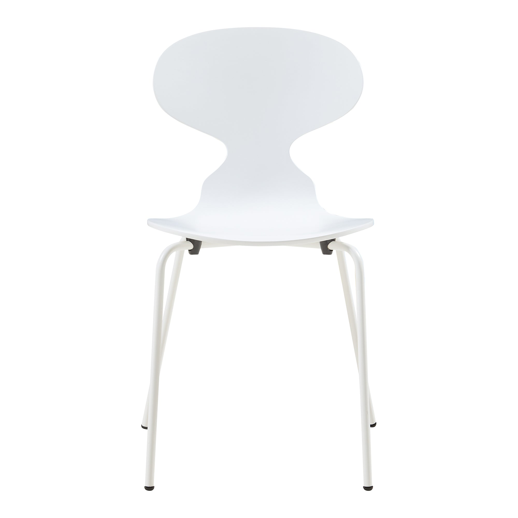 Set Kil di 4 Sedie Impilabili da Sala Pranzo - Bianco [en.casa]