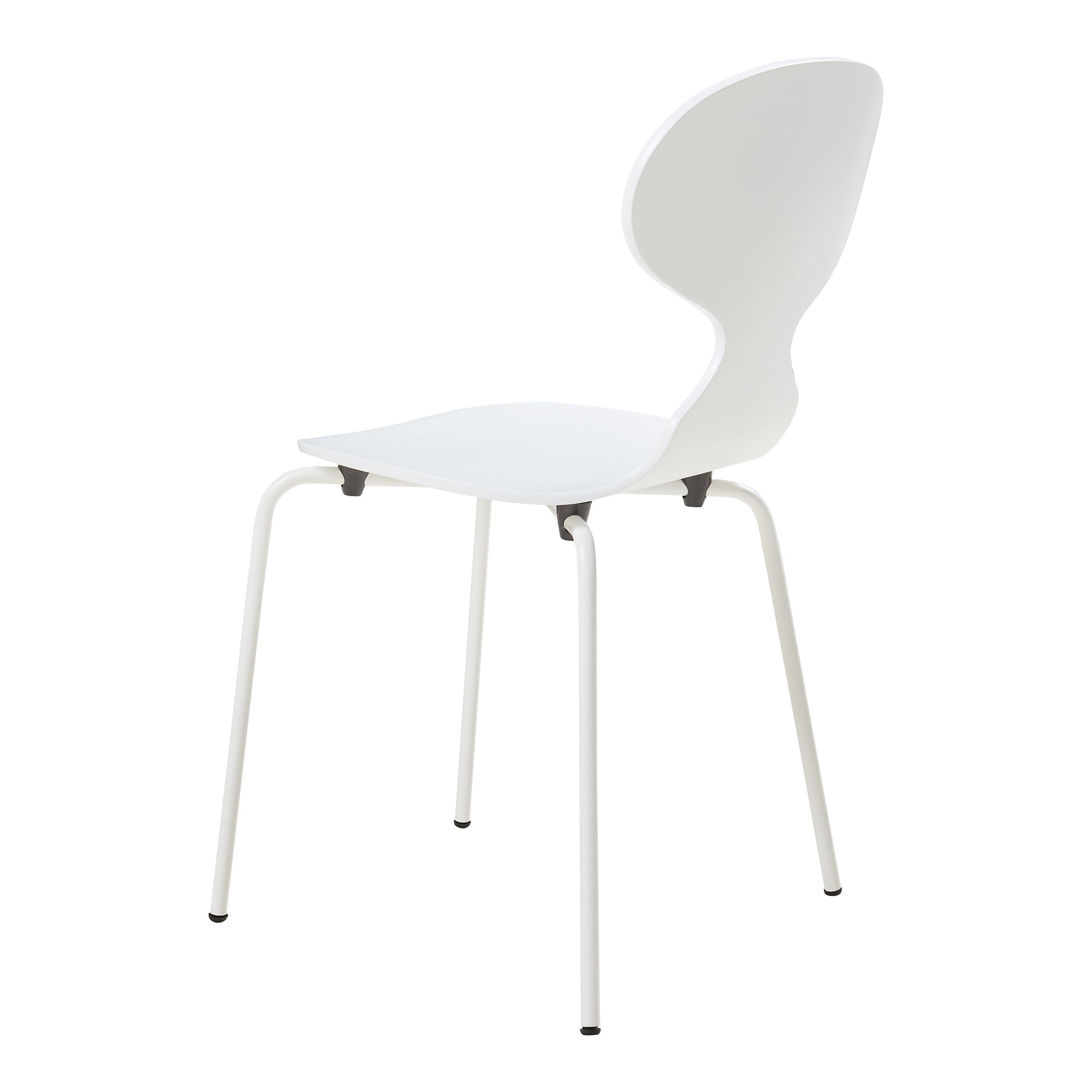 Set Kil di 4 Sedie Impilabili da Sala Pranzo - Bianco [en.casa]