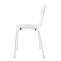 Set Kil di 4 Sedie Impilabili da Sala Pranzo - Bianco [en.casa]