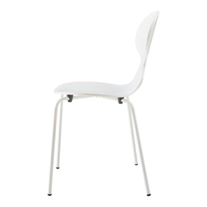 Set Kil di 4 Sedie Impilabili da Sala Pranzo - Bianco [en.casa]