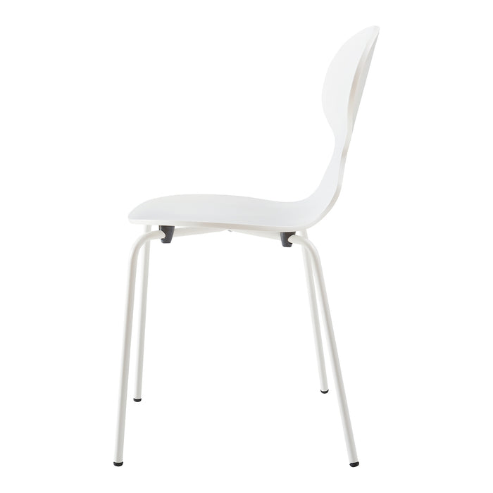 Set Kil di 4 Sedie Impilabili da Sala Pranzo - Bianco [en.casa]