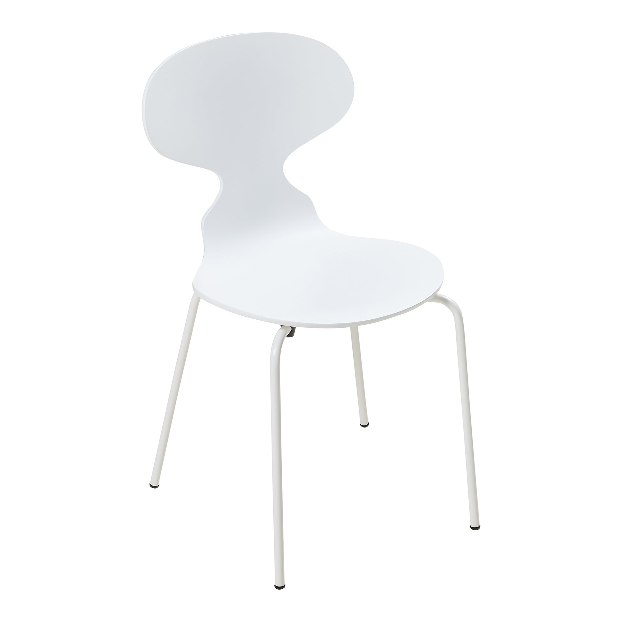 Set Kil di 4 Sedie Impilabili da Sala Pranzo - Bianco [en.casa]