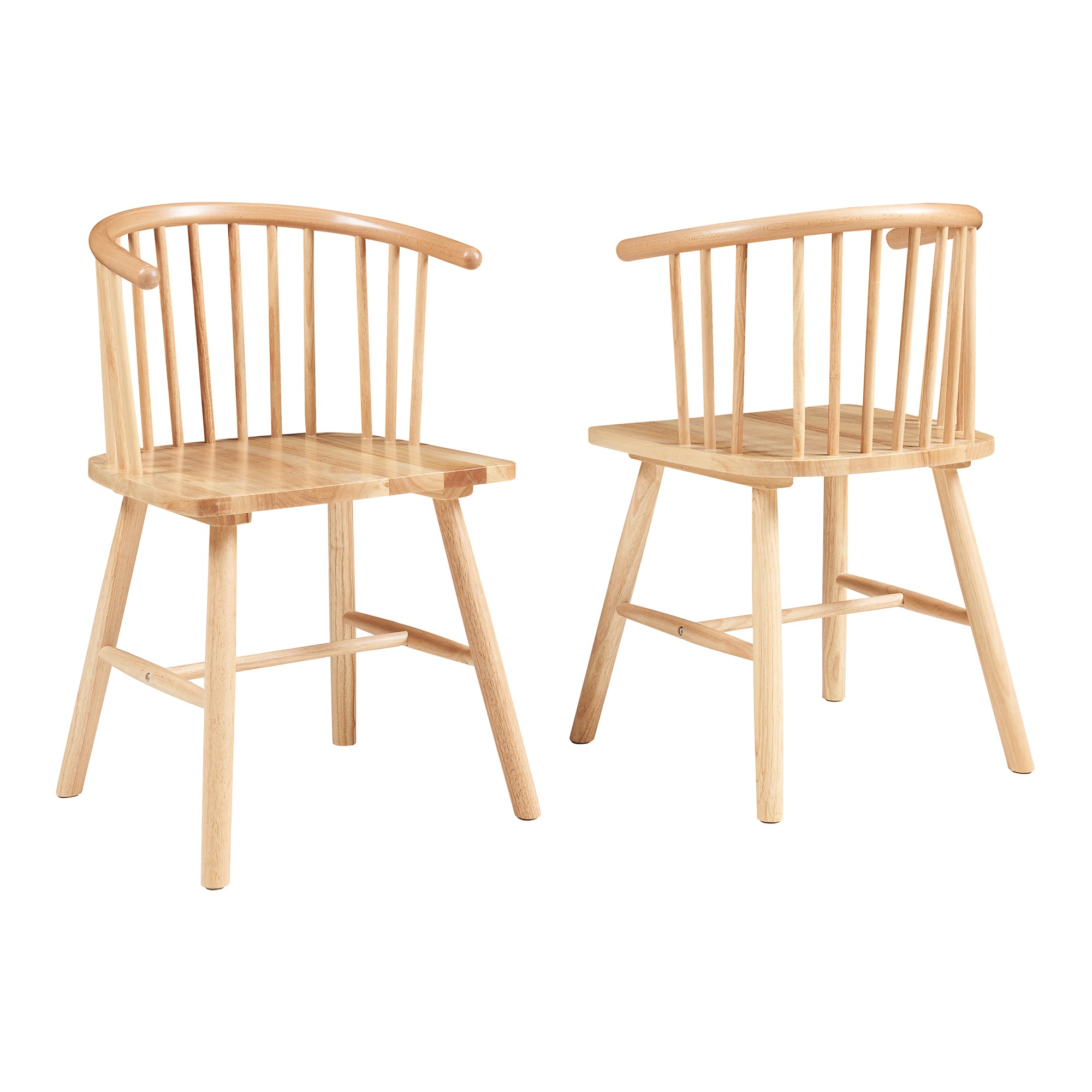 Set Stami di 2 Sedie da Sala Pranzo - Naturale [en.casa]