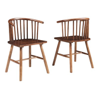 Set Stami di 2 Sedie da Sala Pranzo - Effetto Noce [en.casa]