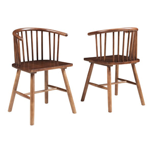 Set Stami di 2 Sedie da Sala Pranzo - Effetto Noce [en.casa]