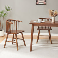 Set Stami di 2 Sedie da Sala Pranzo - Effetto Noce [en.casa]