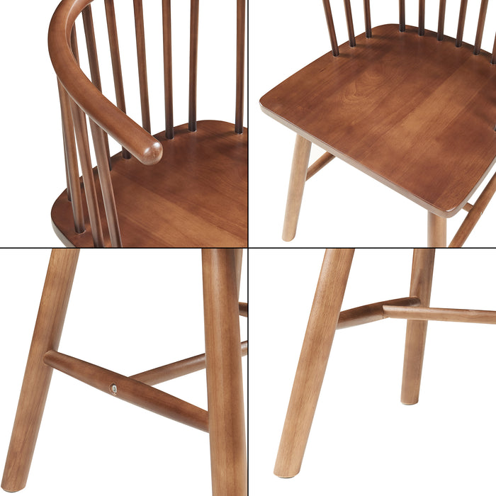 Set Stami di 2 Sedie da Sala Pranzo - Effetto Noce [en.casa]