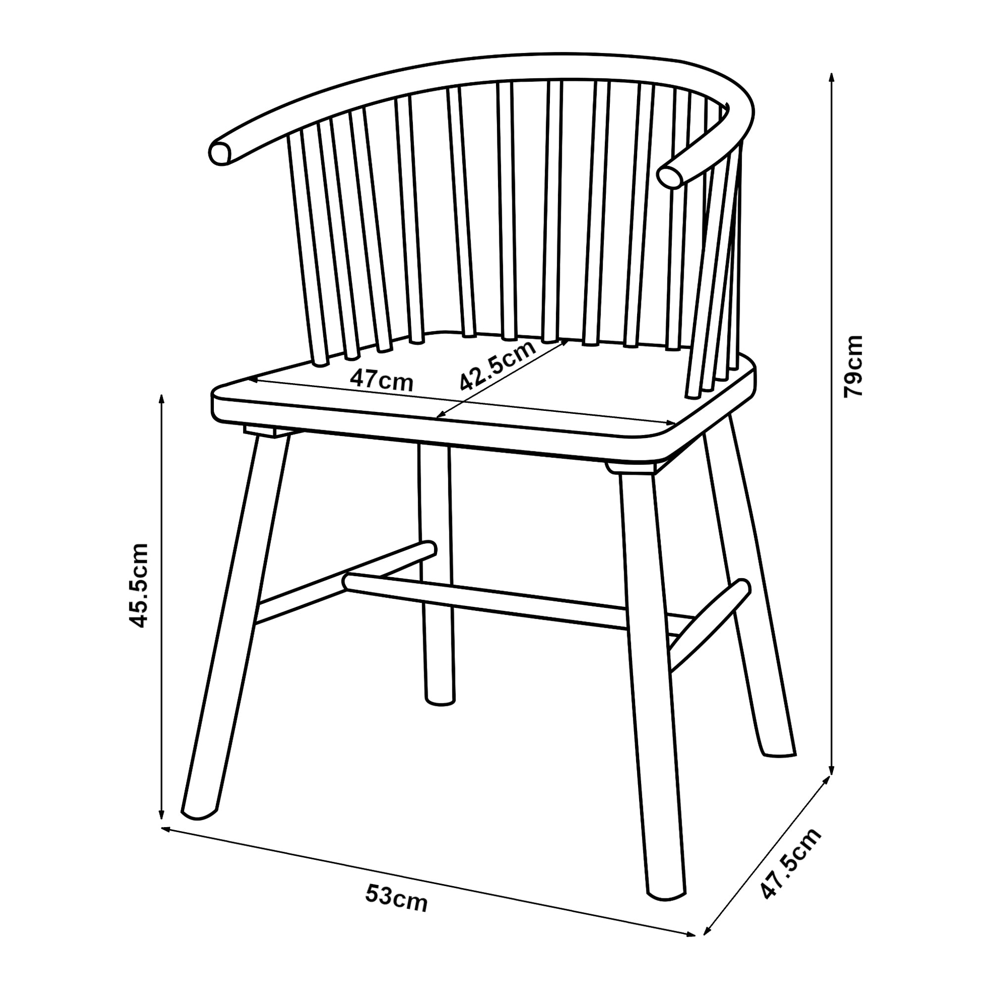Set Stami di 2 Sedie da Sala Pranzo - Nero [en.casa]
