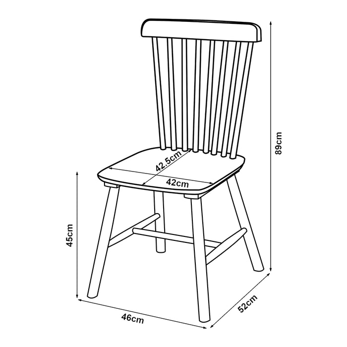 Set di 2 Sedie Karmoy da Sala Pranzo - Nero [en.casa]