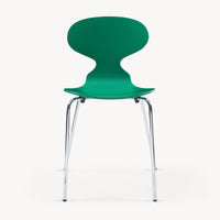 Set Kil di 4 Sedie Impilabili da Sala Pranzo - Verde / Cromato [en.casa]