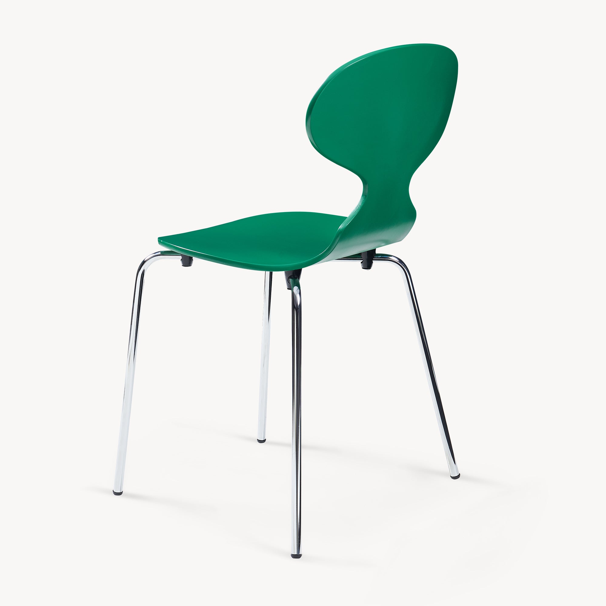 Set Kil di 4 Sedie Impilabili da Sala Pranzo - Verde / Cromato [en.casa]