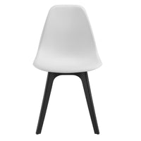 [en.casa] Arredo Sala da Pranzo Tavolo 120 x 60 x 75 cm con 4 Sedie 83 x 54 x 48 cm MDF Acciaio Plastica Bianco / Nero