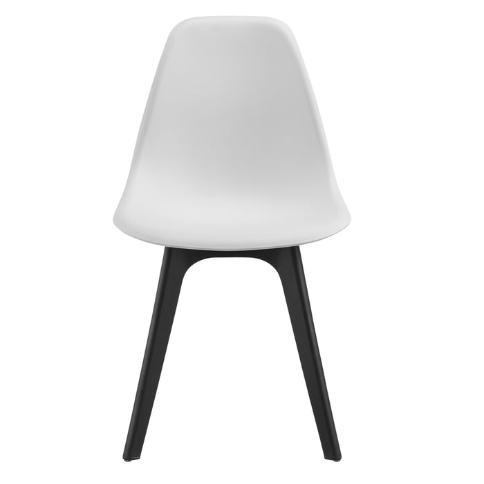 [en.casa] Arredo Sala da Pranzo Tavolo 120 x 60 x 75 cm con 4 Sedie 83 x 54 x 48 cm MDF Acciaio Plastica Bianco / Nero