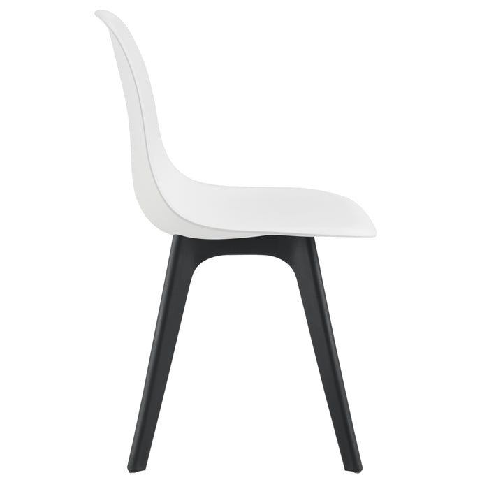 [en.casa] Sedie per Sala da Pranzo Design 83 x 54 x 48 cm Set di 2 Pezzi Plastica Bianco/Nero