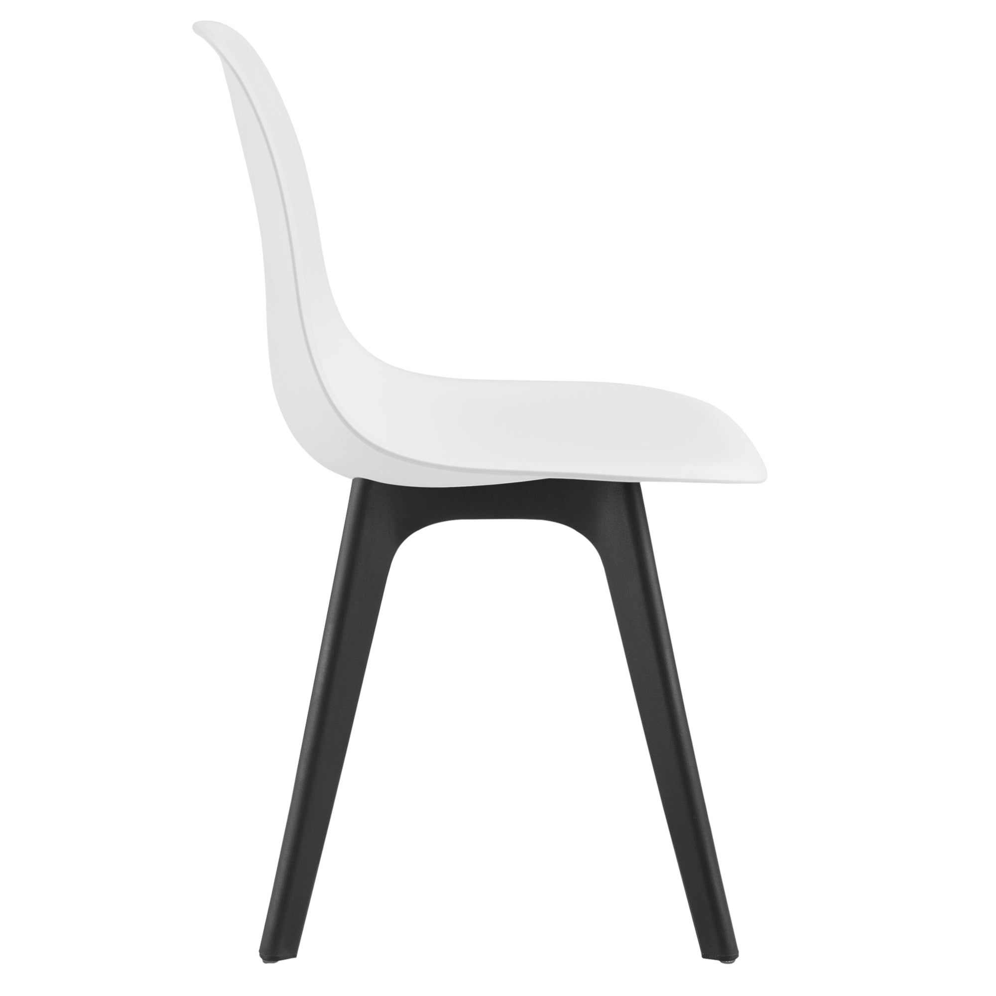[en.casa] Sedie per Sala da Pranzo Design 83 x 54 x 48 cm Set di 4 Pezzi Plastica Bianco/Nero