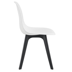 [en.casa] Sedie per Sala da Pranzo Design 83 x 54 x 48 cm Set di 4 Pezzi Plastica Bianco/Nero