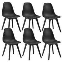 [en.casa] Sedie per Sala da Pranzo Design 83 x 54 x 48 cm Set di 6 Pezzi Plastica Nero