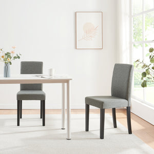 Set Hamburg di 2 Sedie Imbottite da Sala con Rivestimento in Tessuto Grigio Chiaro [en.casa]