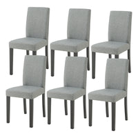 Set Hamburg di 6 Sedie Imbottite da Sala con Rivestimento in Tessuto Grigio Chiaro [en.casa]