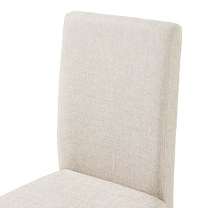 Set Hamburg di 4 Sedie Imbottite da Sala con Rivestimento in Tessuto Beige [en.casa]