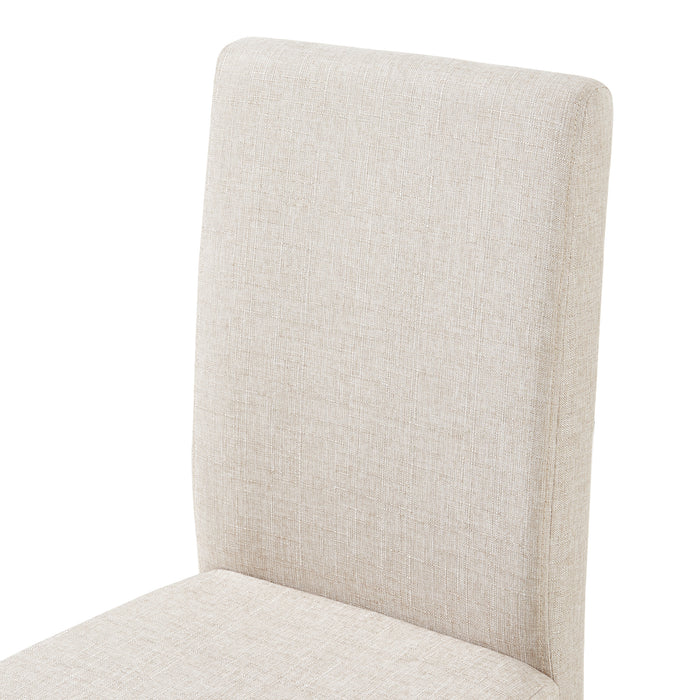 Set Hamburg di 2 Sedie Imbottite da Sala con Rivestimento in Tessuto Beige [en.casa]