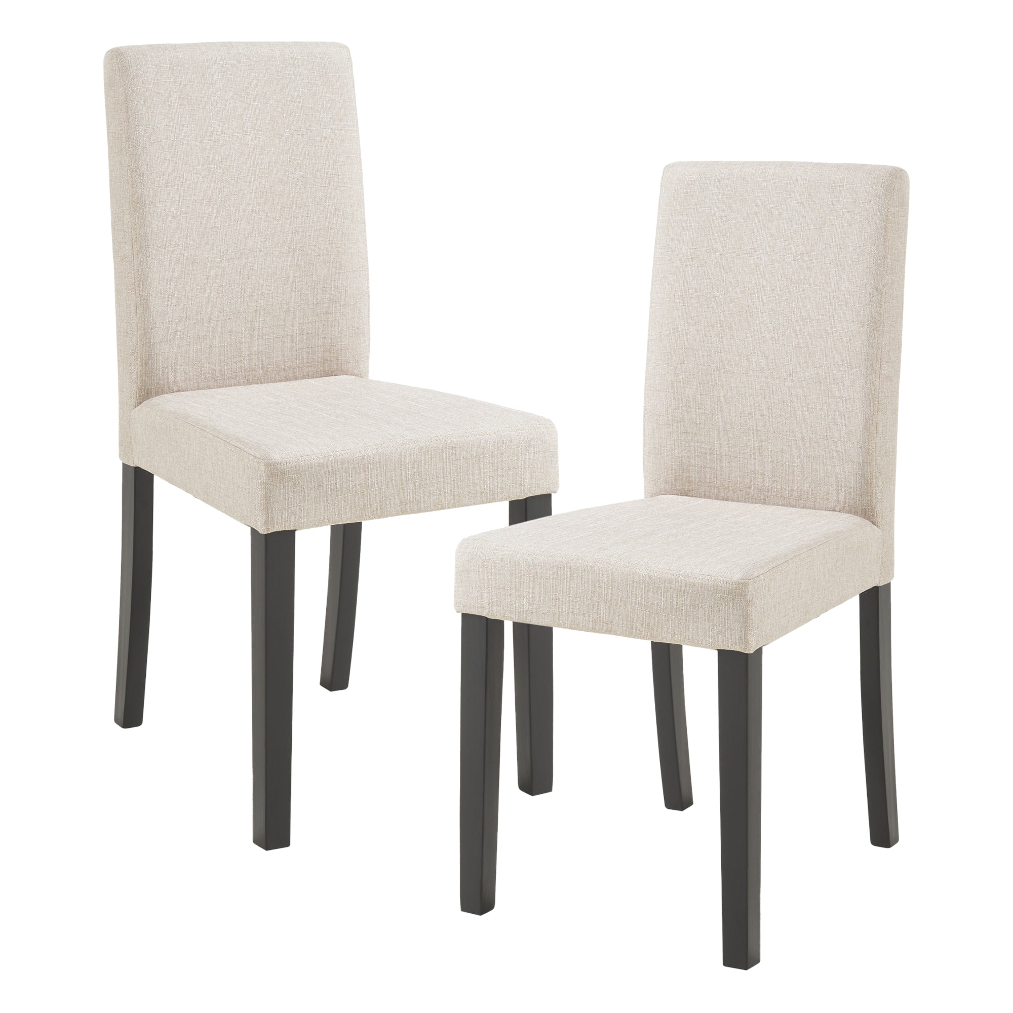 Set Hamburg di 2 Sedie Imbottite da Sala con Rivestimento in Tessuto Beige [en.casa]