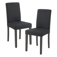 Set Hamburg di 2 Sedie Imbottite da Sala con Rivestimento in Tessuto Nero [en.casa]