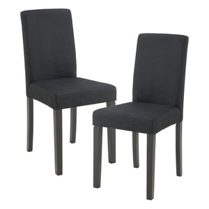 Set Hamburg di 2 Sedie Imbottite da Sala con Rivestimento in Tessuto Nero [en.casa]