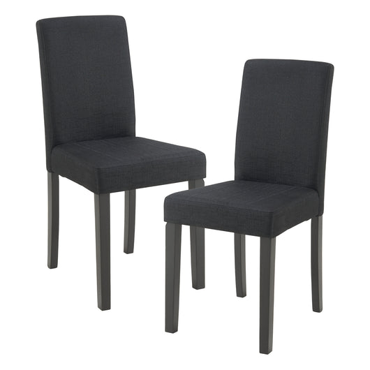 Set Hamburg di 2 Sedie Imbottite da Sala con Rivestimento in Tessuto Nero [en.casa]