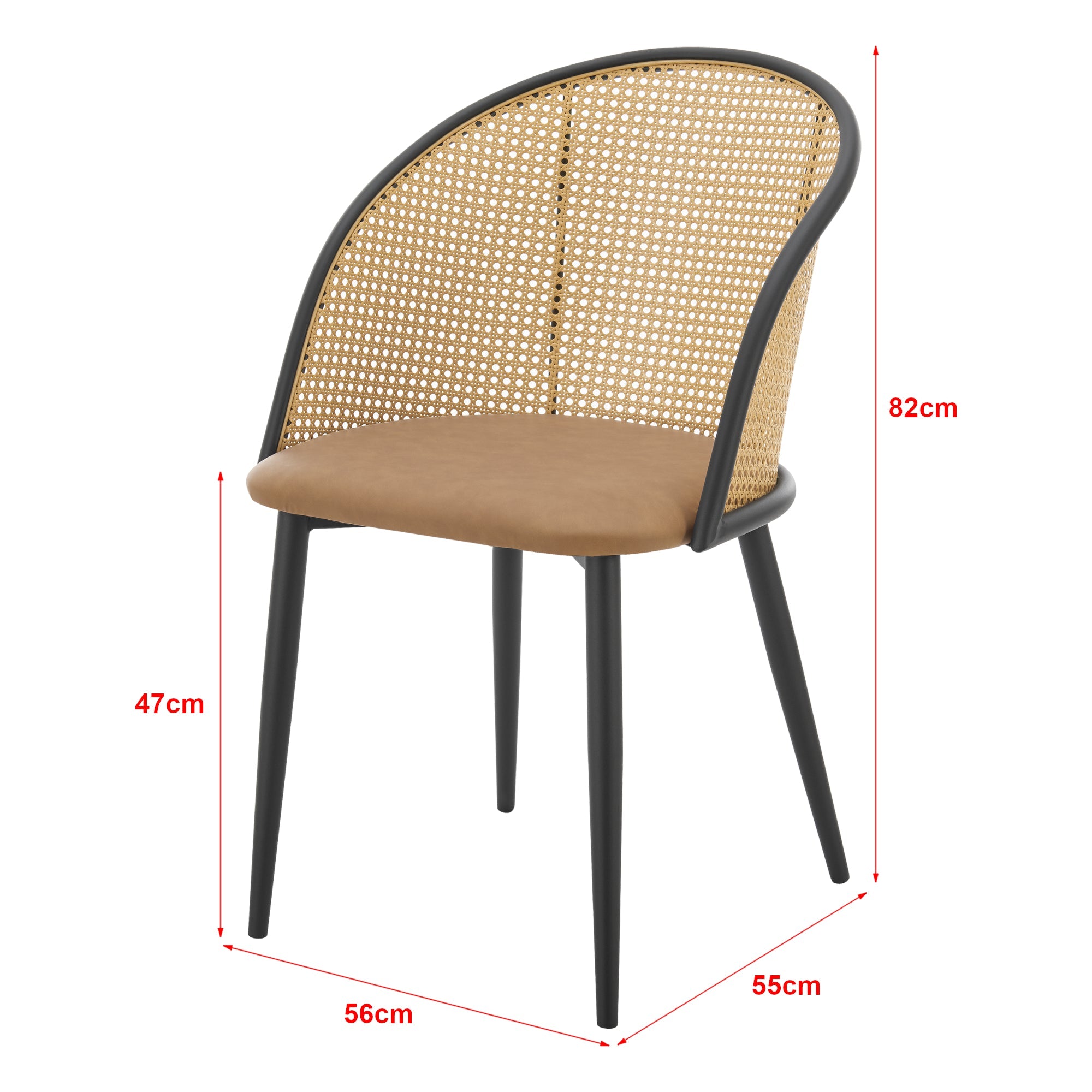 Set di 2 sedie per sala da pranzo 82 x 56 x 55 cm marrone 03_0006724