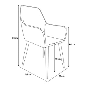 Set da 6 Poltrone Hollola Sedie per Sala Pranzo Effetto Velluto Grigio Scuro [en.casa]