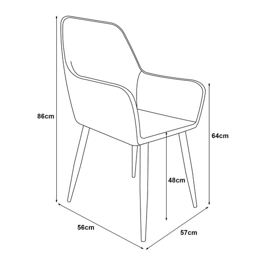 Set di 2 sedie per sala da pranzo 86 x 57 x 56 cm grigio scuro 03_0006728
