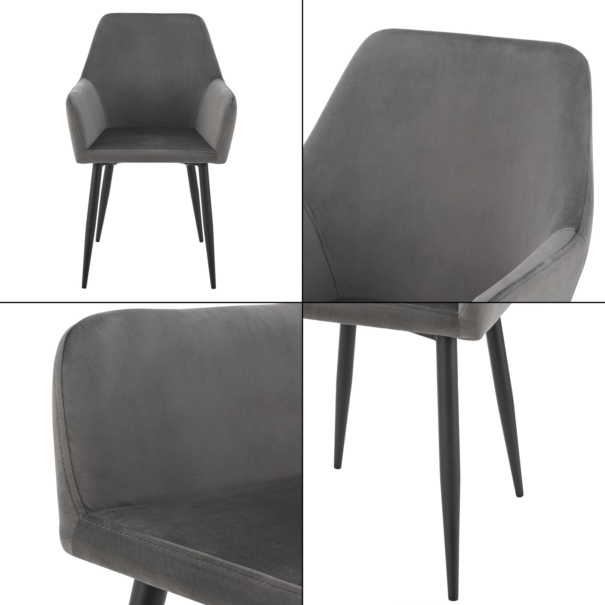 Set di 6 sedie da pranzo 86 x 57 x 56 cm grigio scuro 03_0009901