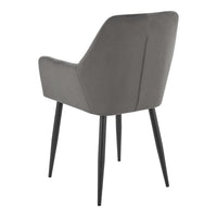 Set da 6 Poltrone Hollola Sedie per Sala Pranzo Effetto Velluto Grigio Scuro [en.casa]